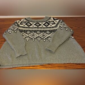 Women's Gray Patterned Sweater